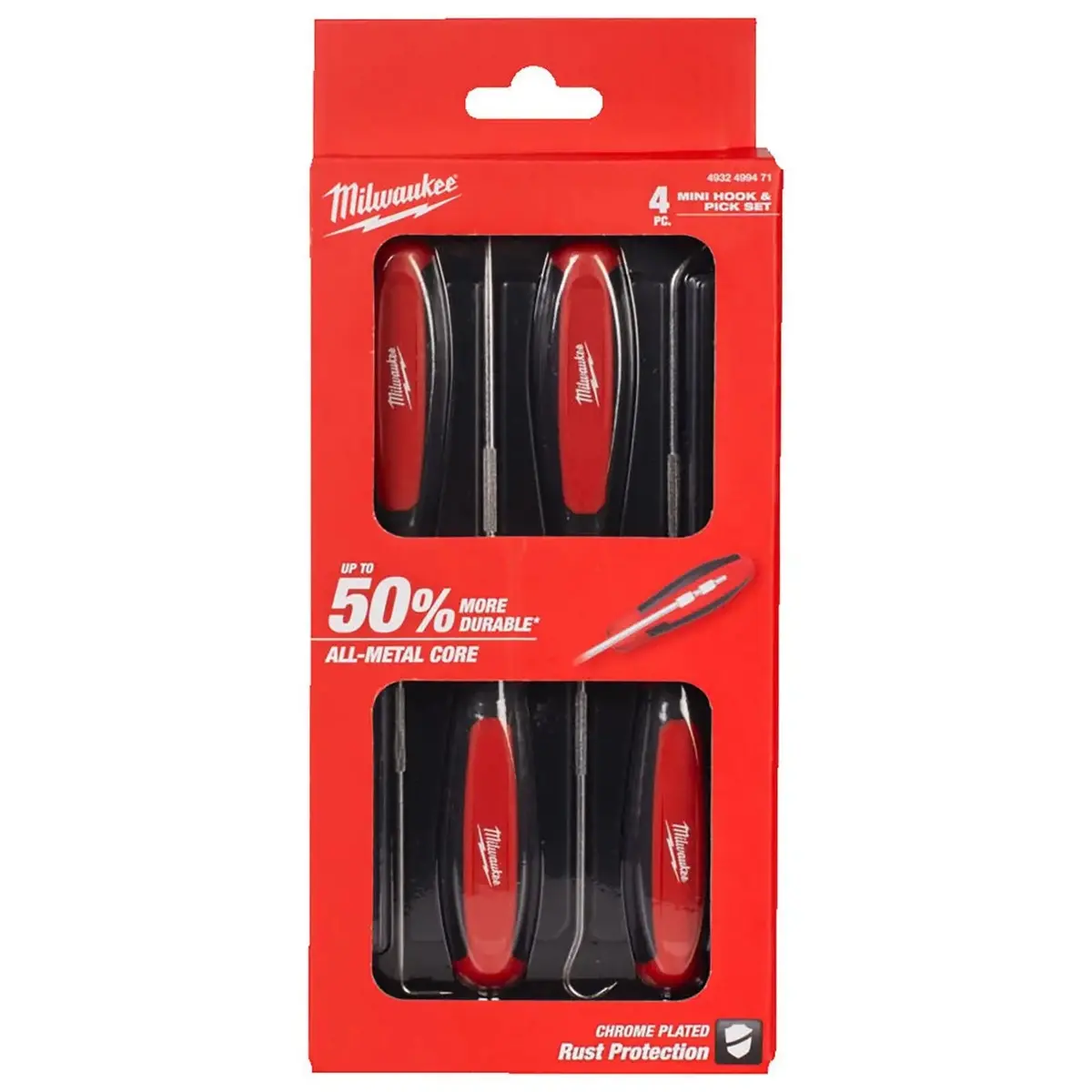 Milwaukee Hook & Pick Set Offset Straight 90 Degree 4 Piece Garage Mechanic 1