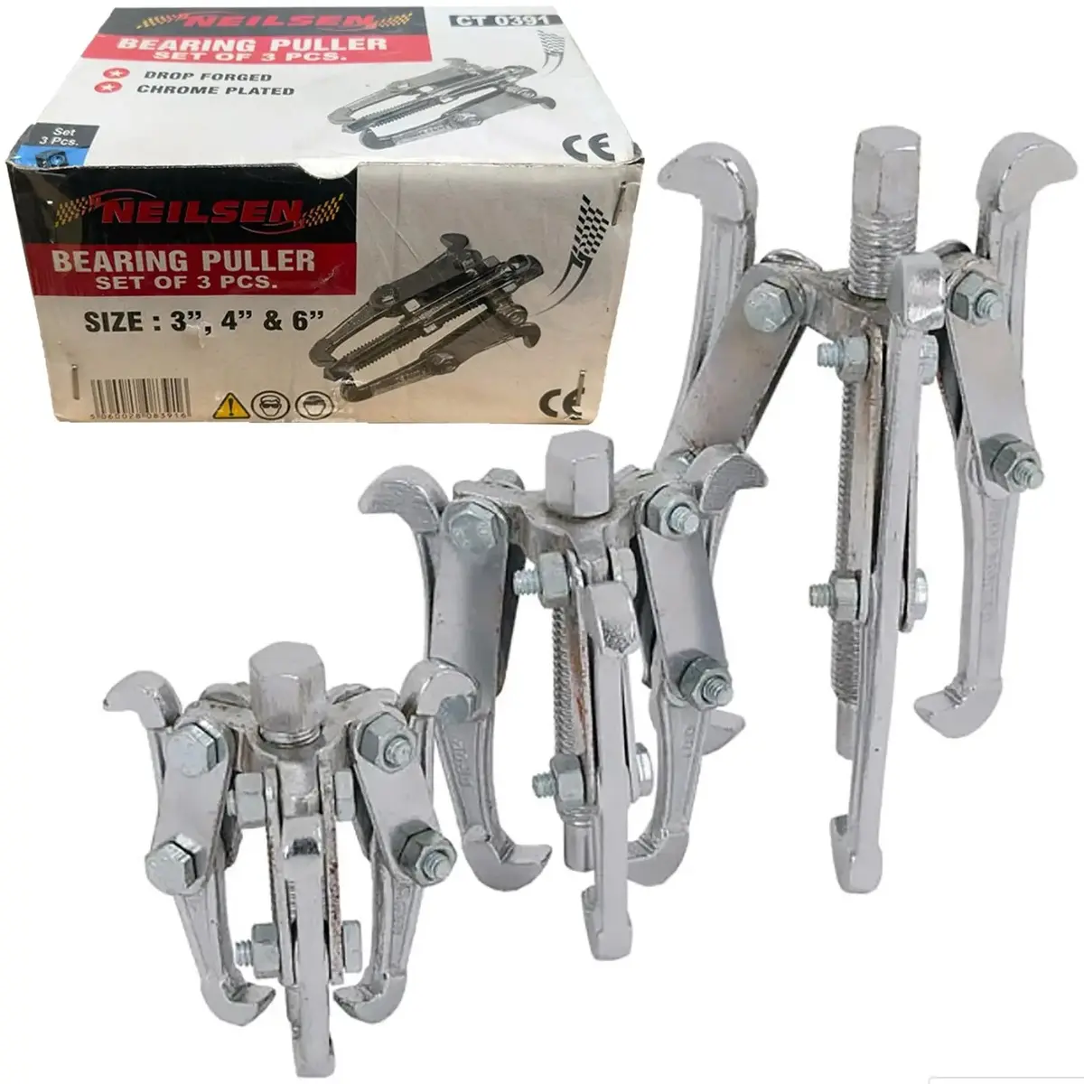 Neilsen Bearing Puller Set Three Jaw Triple Leg Grip Hub Removal Tool Car Van 1