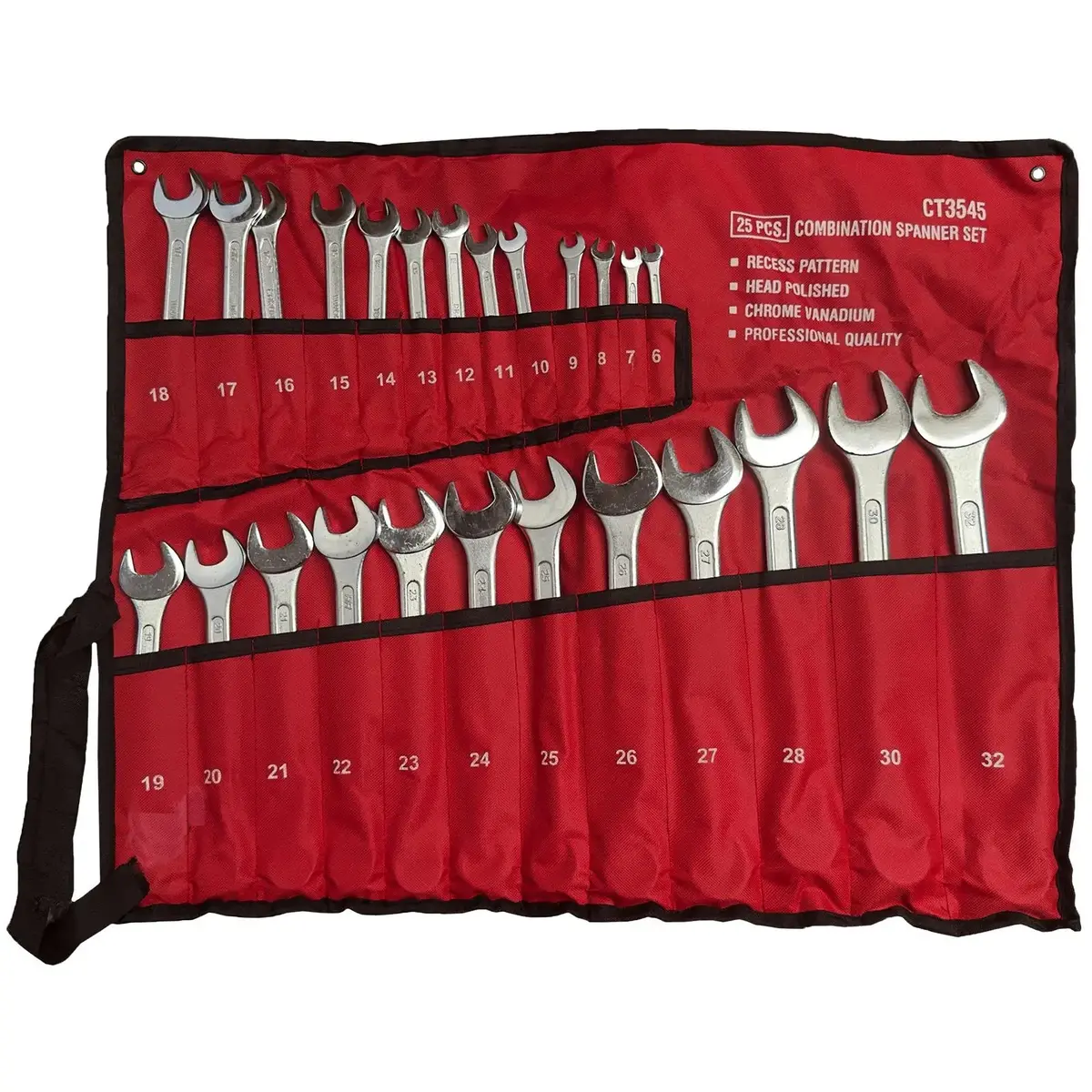 Neilsen Combination Spanner Set Metric Combo Open End Ring Garage Tool Set 25Pc 1