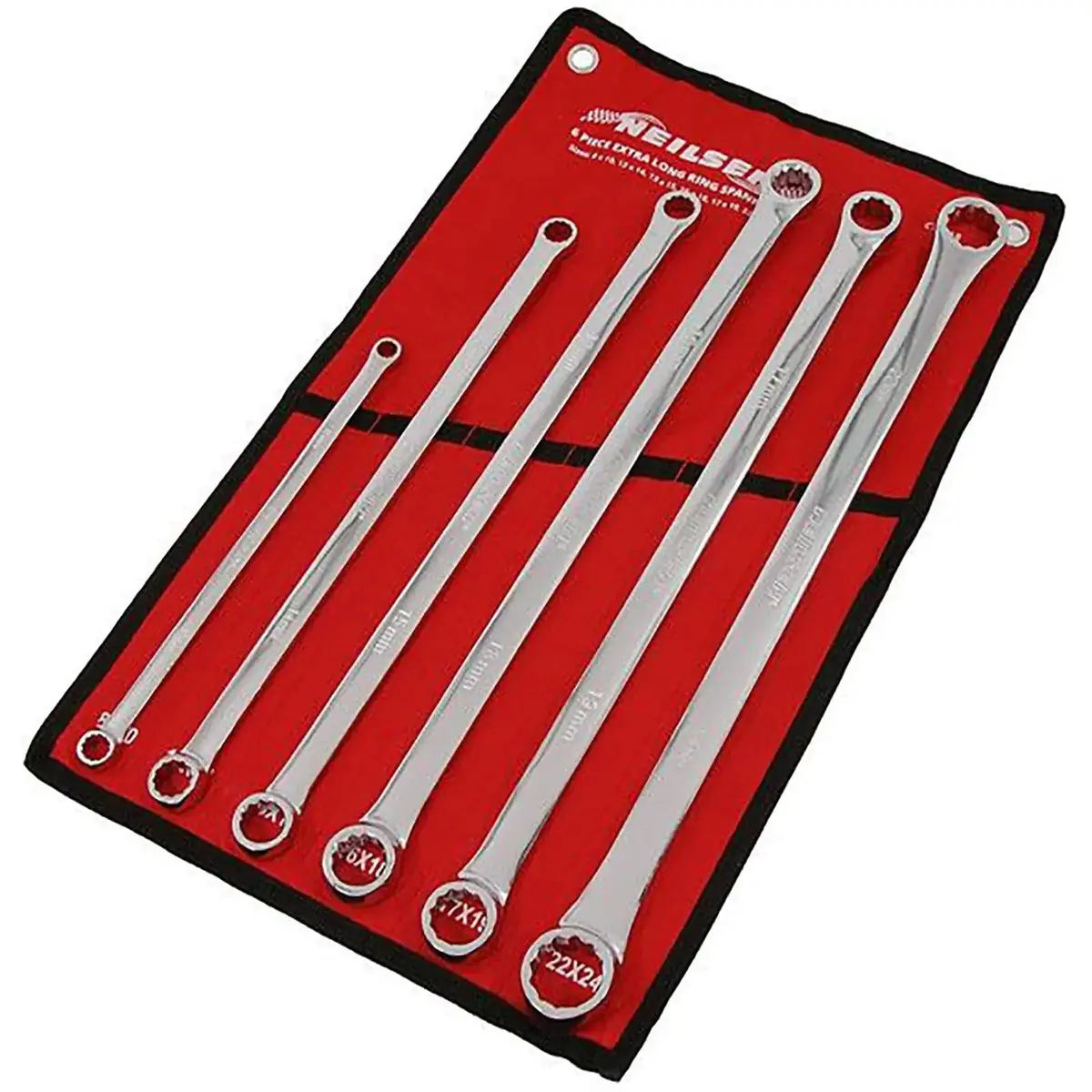 Neilsen Extra Long Ring Spanner Set Wrench Garage Mechanic 8-24Mm 6Pc 1