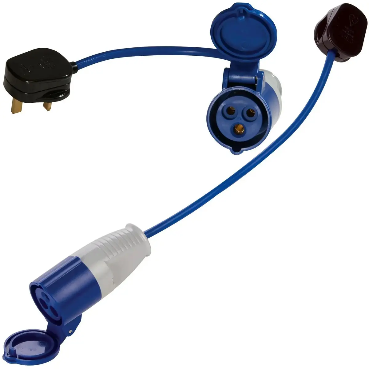 Power Master Fly Lead Converter 13A Plug To 16A Socket Caravan Camping 1