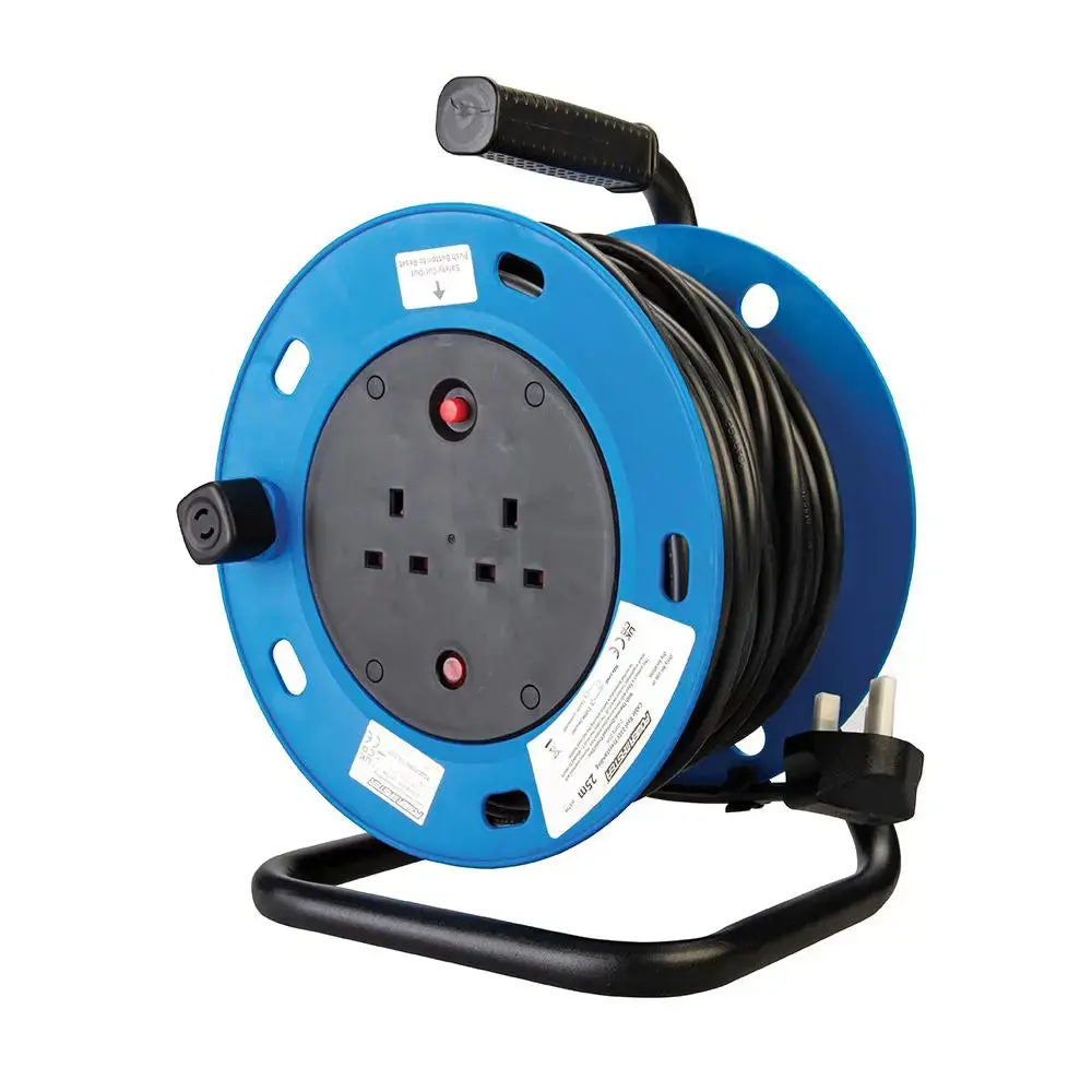 Powermaster Cable Reel Freestanding 13A 230V 2-Gang 25M 303754 1