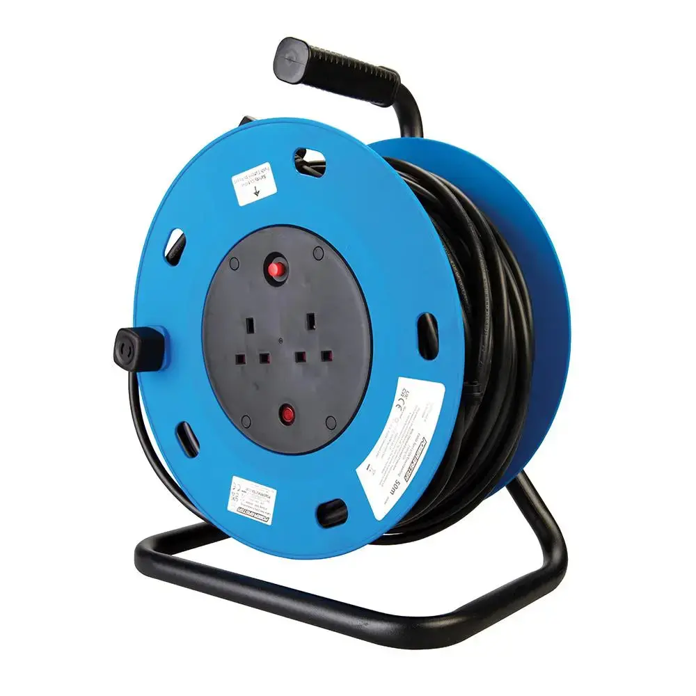 Powermaster Cable Reel Freestanding 13A 230V 2-Gang 50M 200084 1