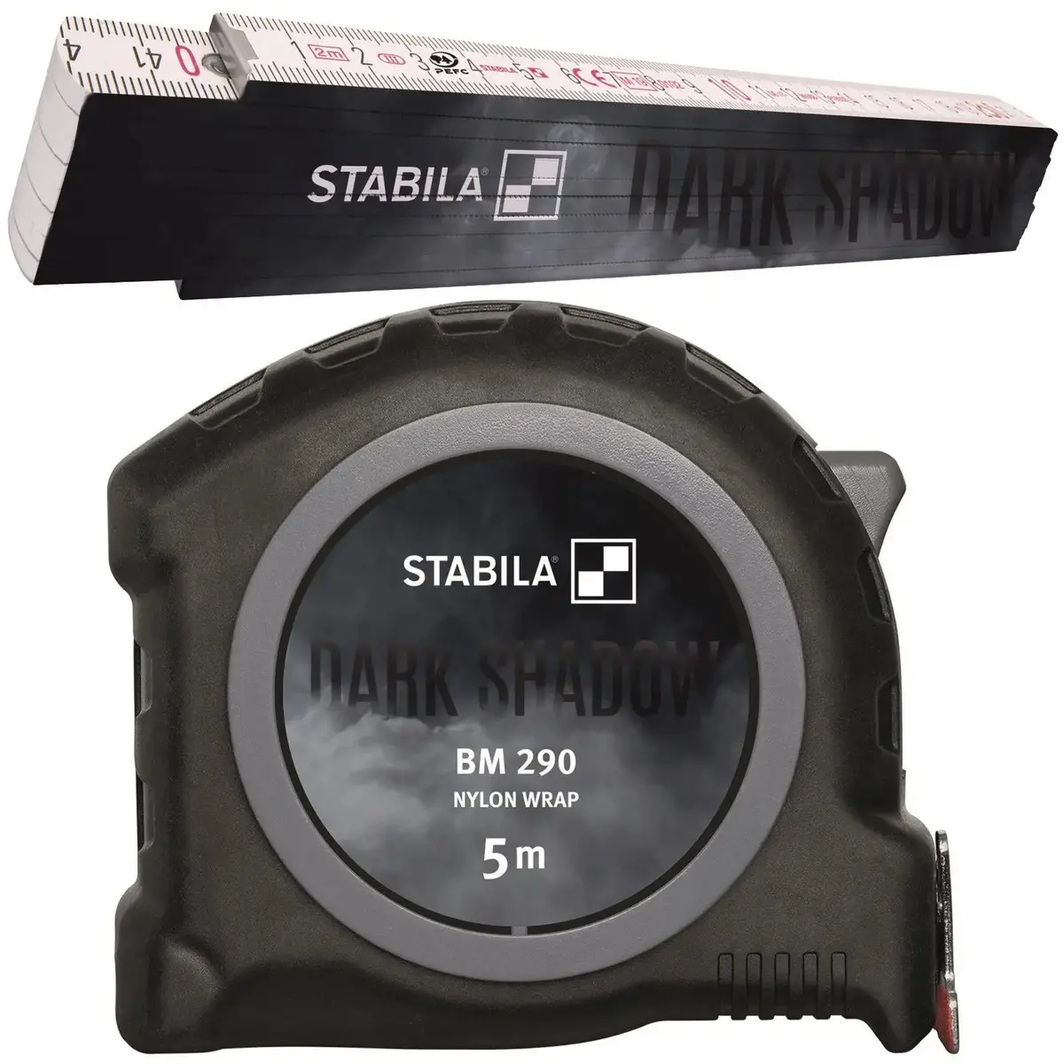 Stabila Dark Shadow Pocket Tape Measure 5M Bm290 And Wooden Folding Rule Limited Edition 1