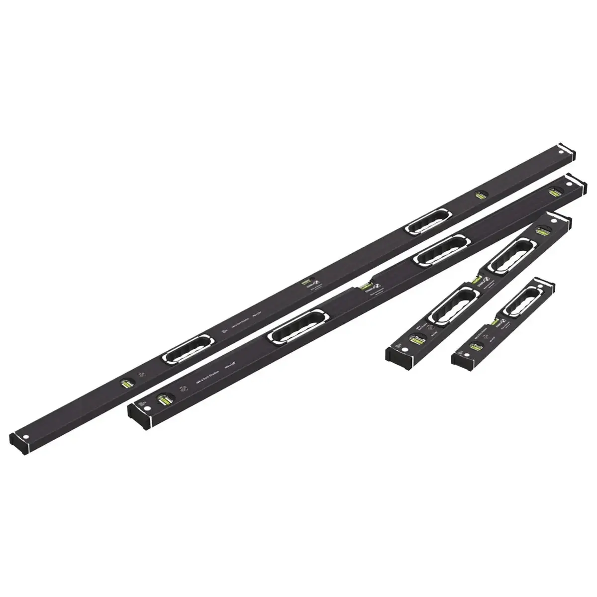 Stabila Dark Shadow Type 196-2 Spirit Level Set 4 Pack 40Cm 61Cm 122Cm 183Cm Limited Edition 1