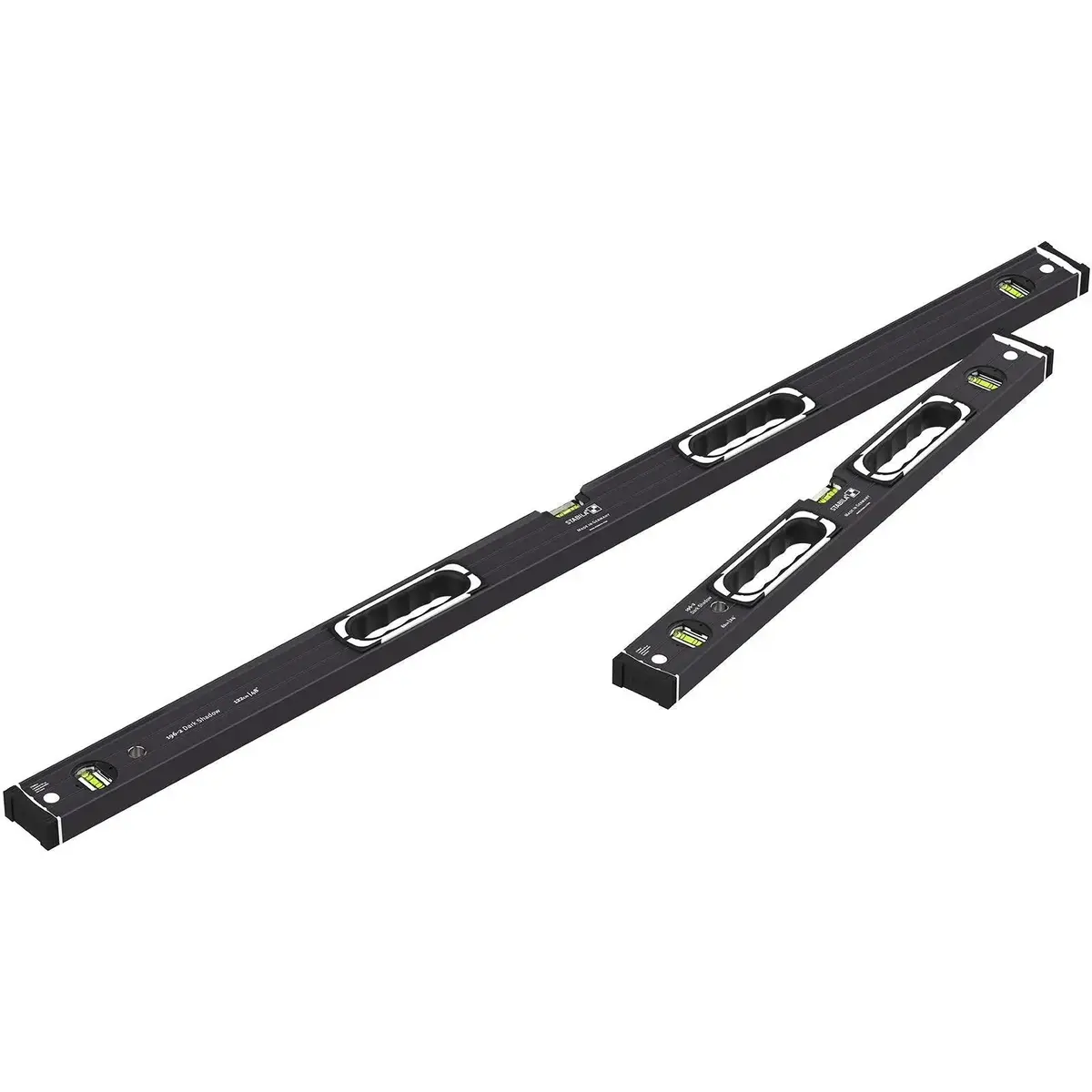 Stabila Dark Shadow Type 196-2 Spirit Level Set Twin Pack 61Cm 122Cm Limited Edition 20053 1