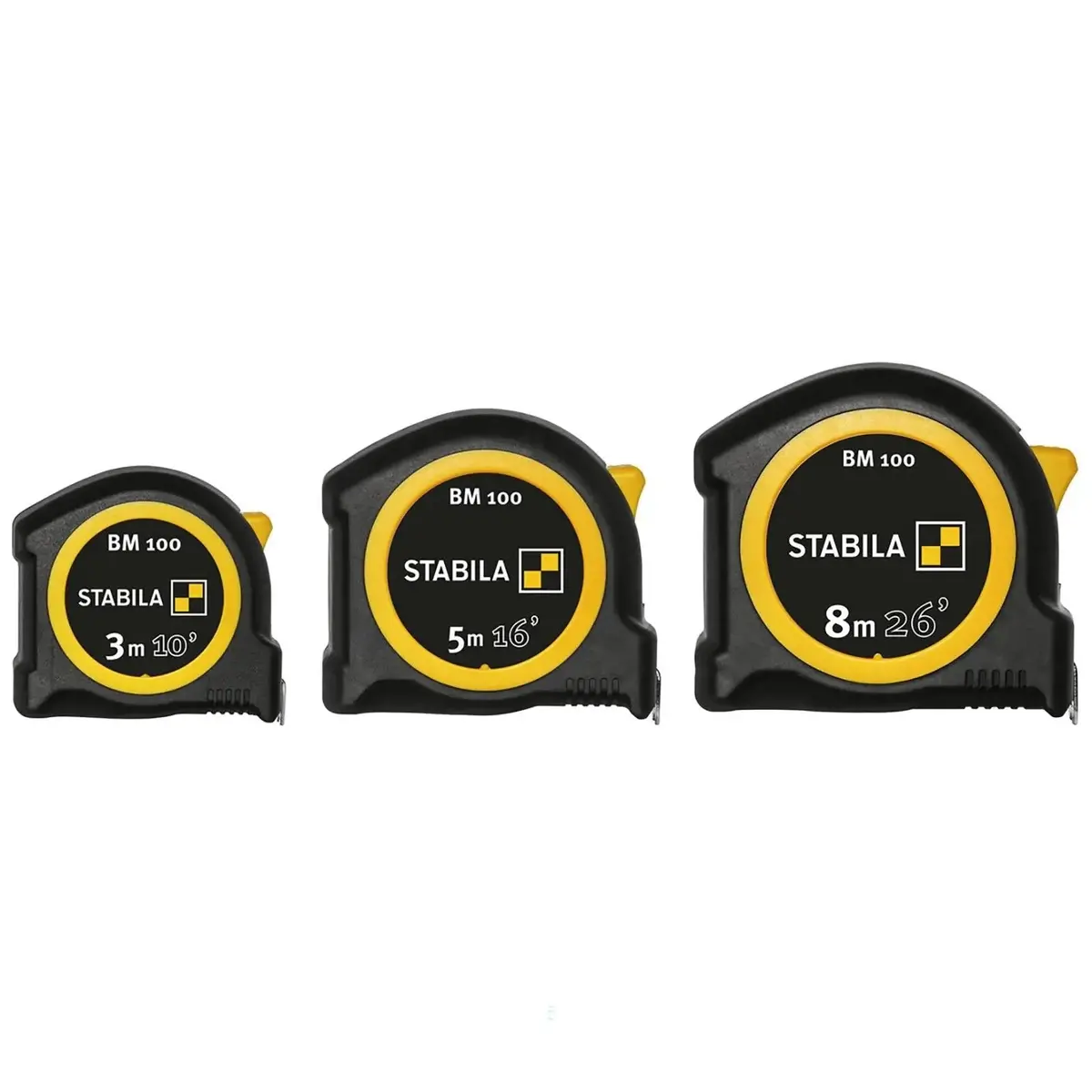 Stabila Pocket Tape Measure Bm100 Metric / Imperial Scale Class Ii - Choose Size 1