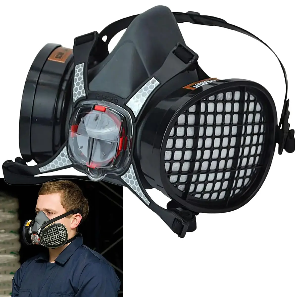 Scan Twin Half Mask Respirator With A1 Cartridges 1