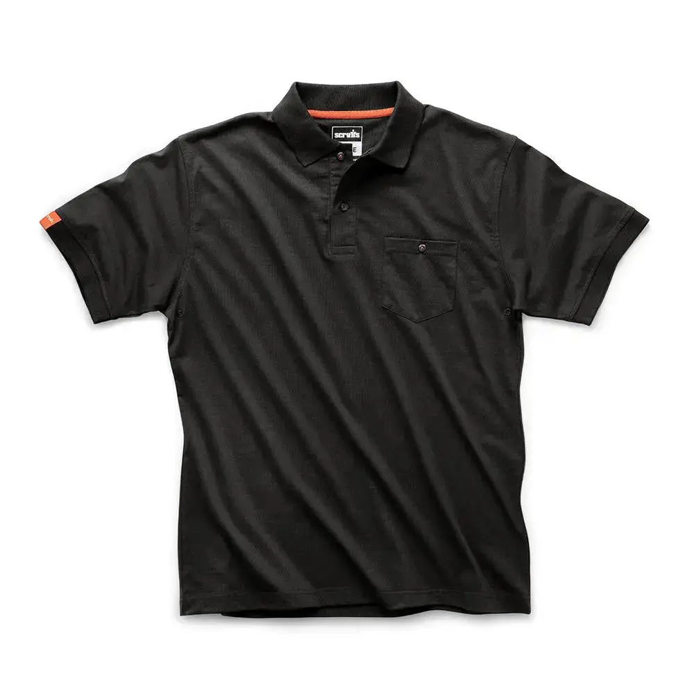 Scruffs Eco Worker Polo Shirt Black - Choose Size 1
