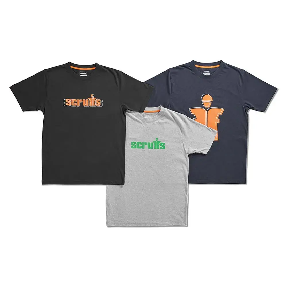Scruffs Houghton 3 Pack Logo T-Shirt - Choose Size 1