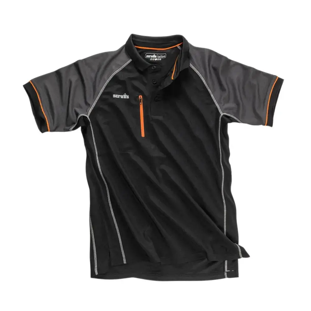 Scruffs Trade Active Polo Shirt Black - Choose Size 1