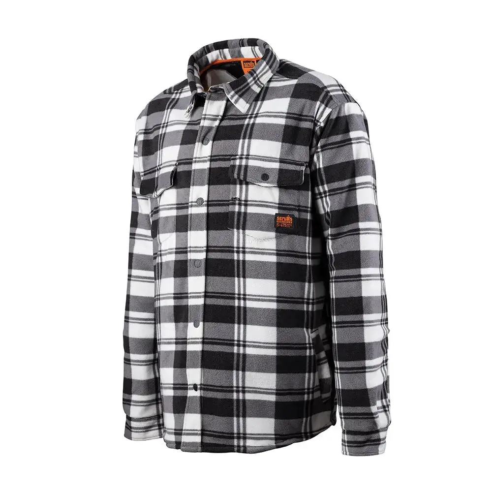 Scruffs Worker Padded Checked Shirt Black / White - Choose Size 1