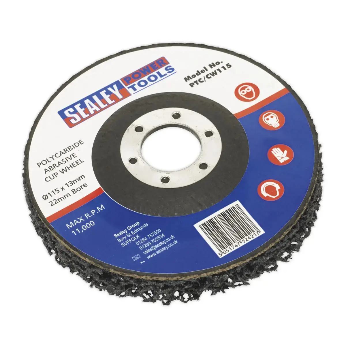 Sealey 115Mm Polycarbide Abrasive Cup Wheel Paint Rust Removal Angle Grinder 1
