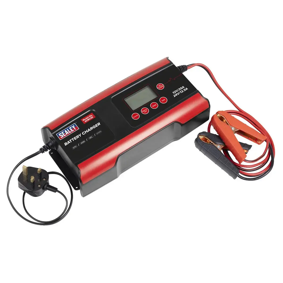 Sealey 12/24V Compact Smart Battery Charger And Maintainer 25A 1