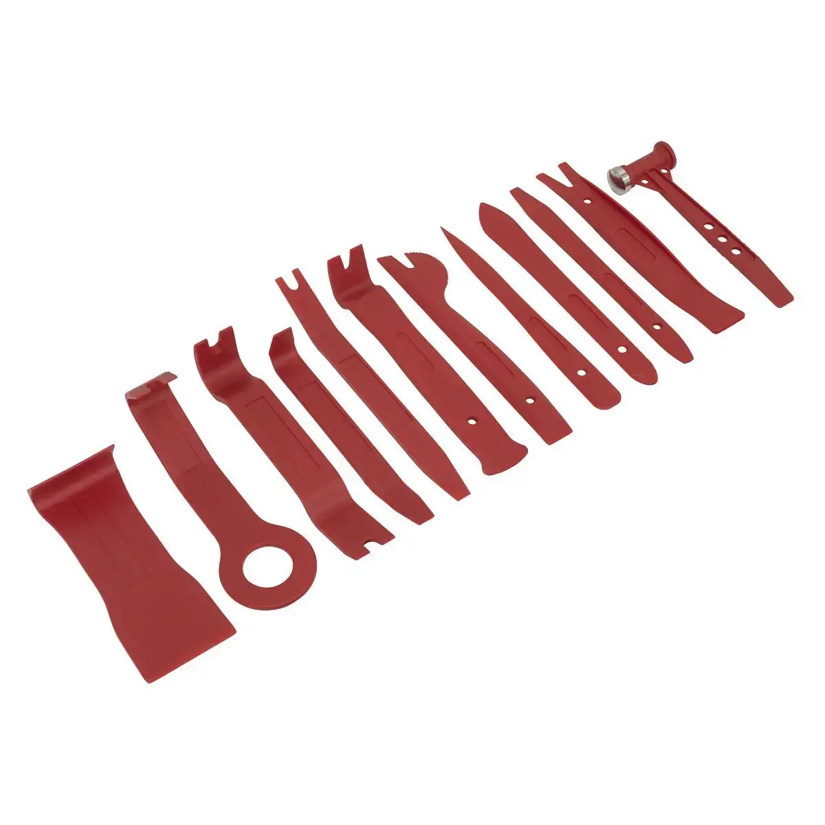Sealey 12 Piece Trim And Upholstery Tool Set In Tool Roll Trim Hammer Panel Removal 1