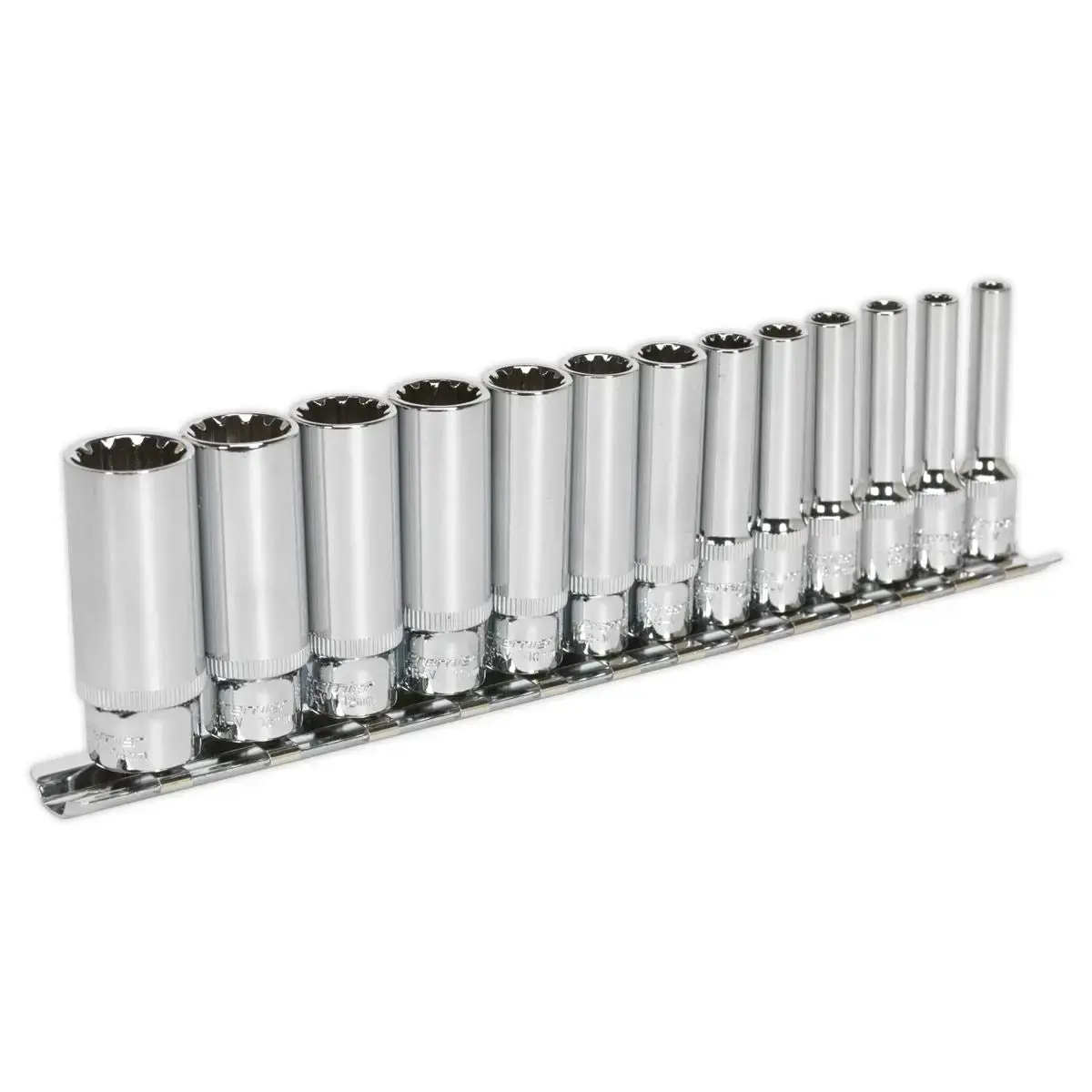 Sealey 13 Piece 1/4" Total Drive Deep Socket Set 4-14Mm 1