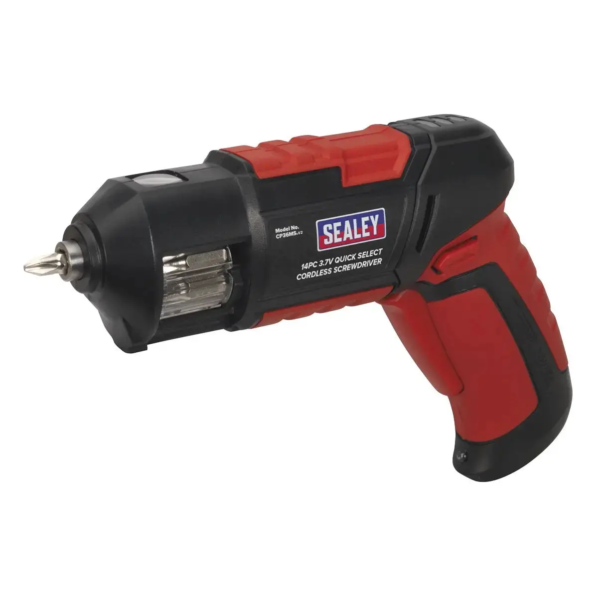 Sealey 14 Piece 3.7V Li-Ion Cordless Quick Select Screwdriver Usb Charger Ph Pz Tx 1