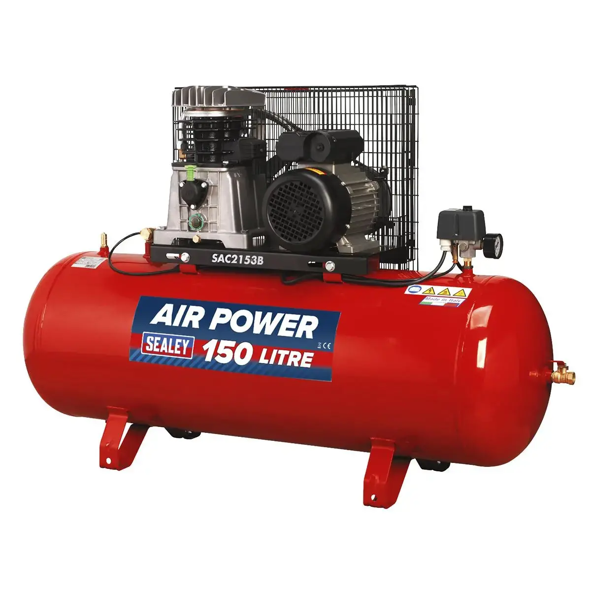 Sealey 150L Belt Drive Air Compressor With Cast Cylinders 3Hp 1