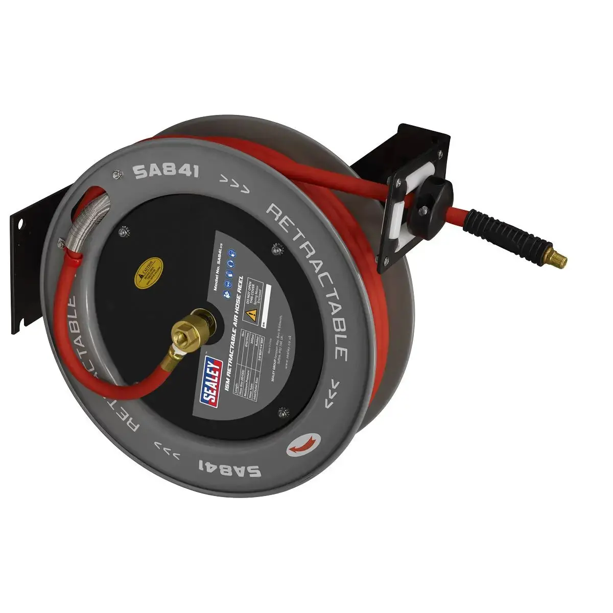 Sealey 15M Retractable Rubber Air Hose With Steel Reel 10Mm Id 1