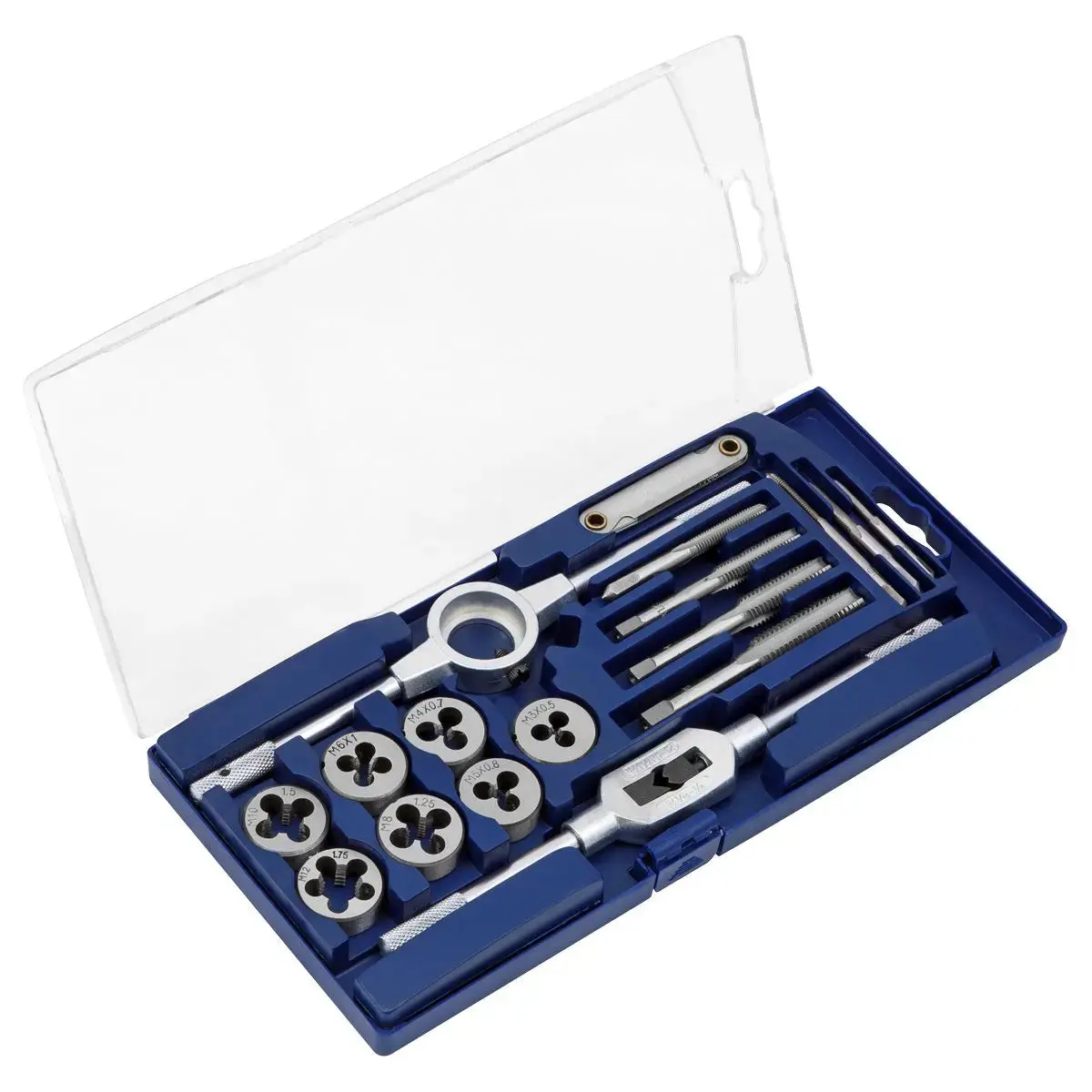 Sealey 17 Piece Metric Tap And Die Set M3-M12 Tap Wrench Die Holder Thread Gauge 1