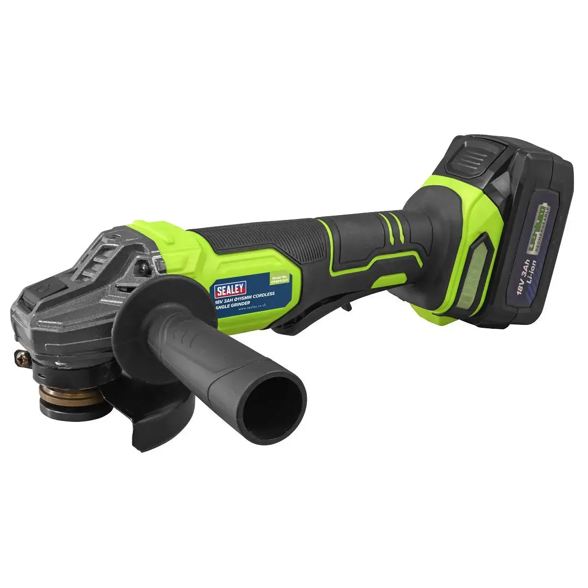 Sealey 18V 3Ah 115Mm Cordless Angle Grinder - Green 1