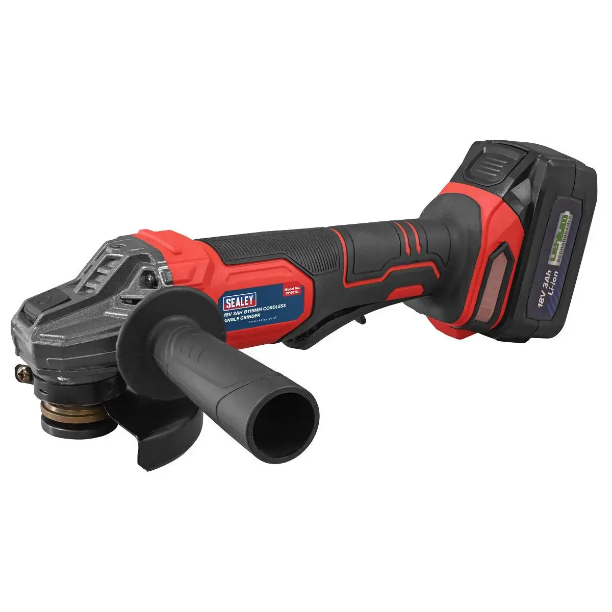 Sealey 18V 3Ah 115Mm Cordless Angle Grinder - Red 1