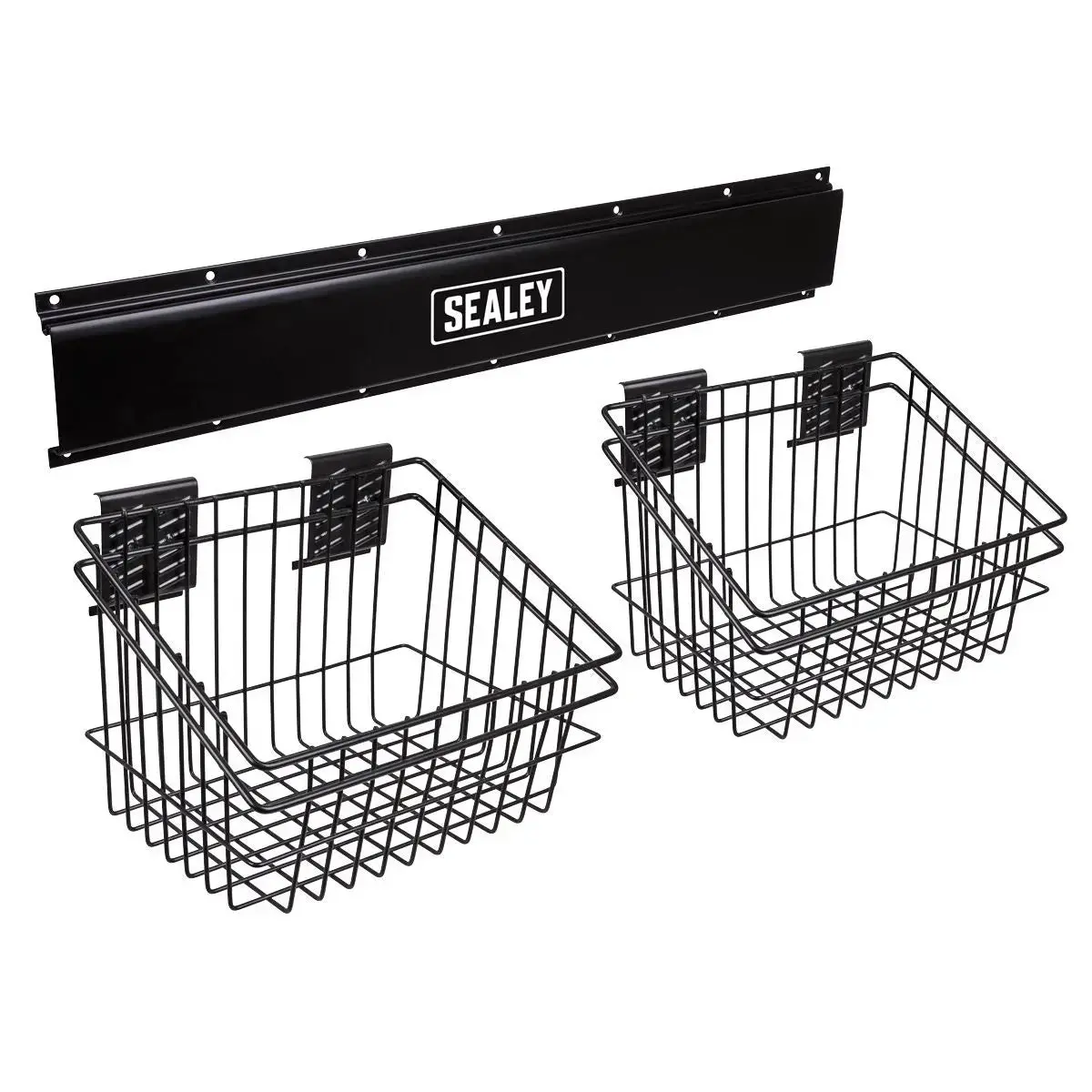 Sealey 2 Basket Storage Rail Wall Mounting 1