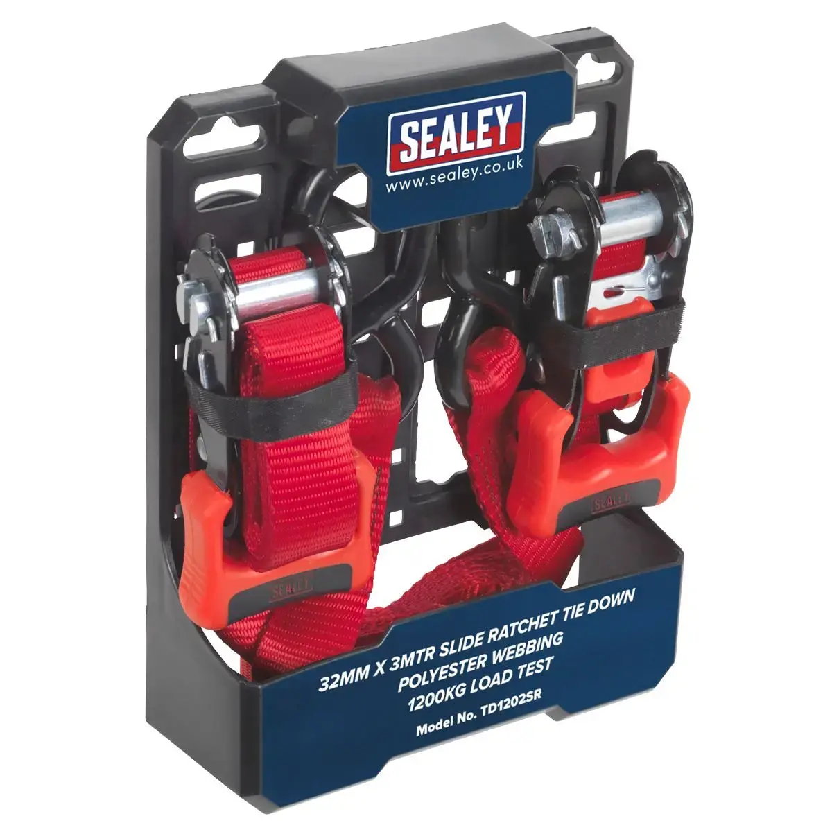 Sealey 2 Piece 32Mm X 3M Slide Ratchet Tie Down Polyester Webbing 1
