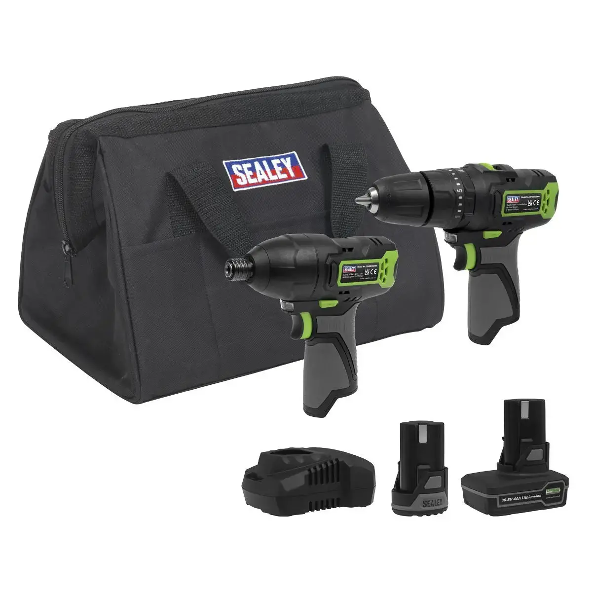 Sealey 2 X 10.8V Sv10.8 Series Combi Drill & Impact Driver Kit 1