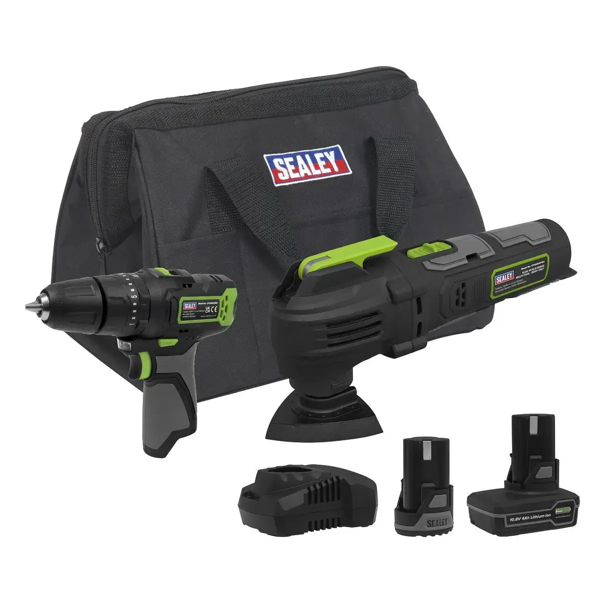Sealey 2 X 10.8V Sv10.8 Series Combi Drill & Multi-Tool Kit 1