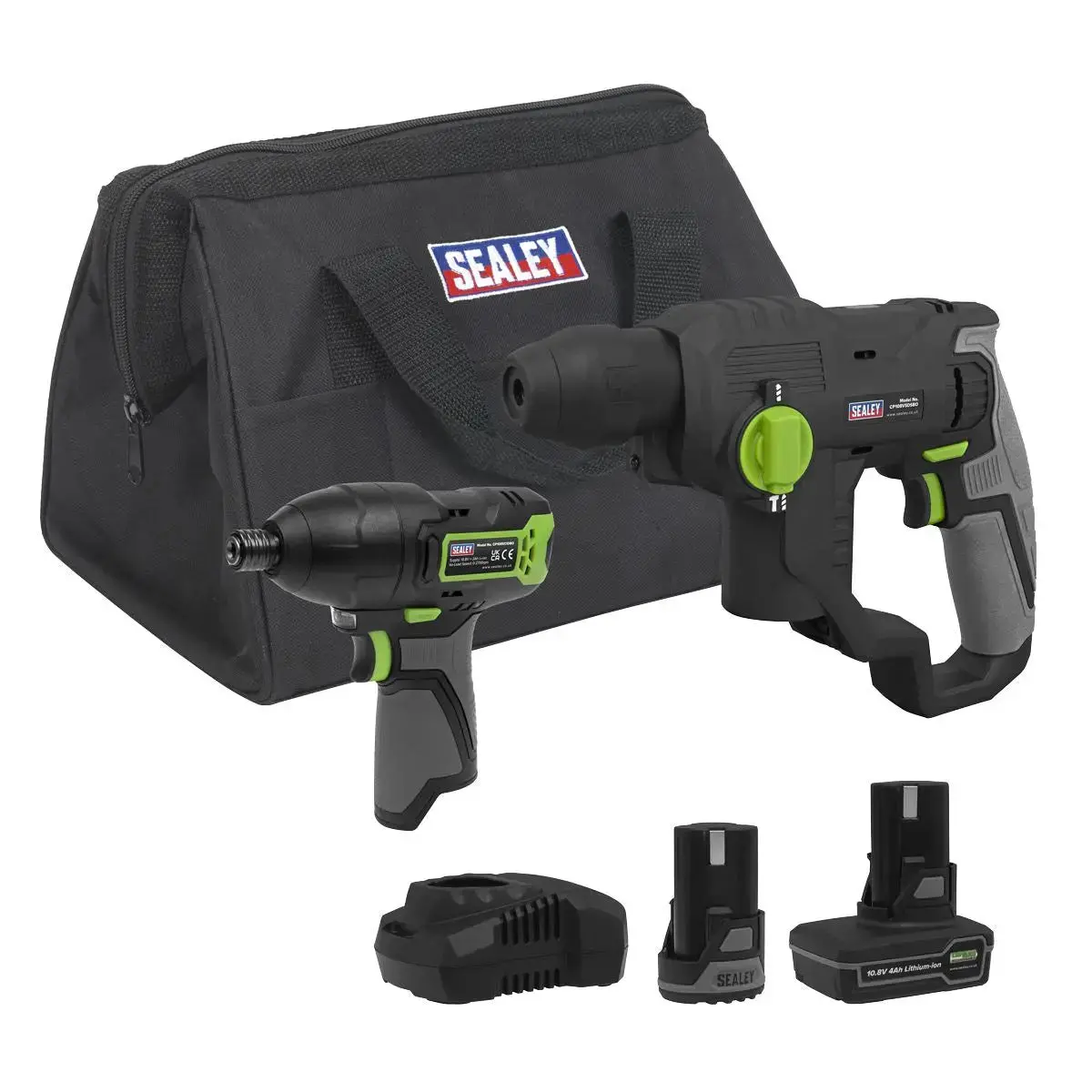 Sealey 2 X 10.8V Sv10.8 Series Rotary Hammer Drill & Impact Driver Kit 1