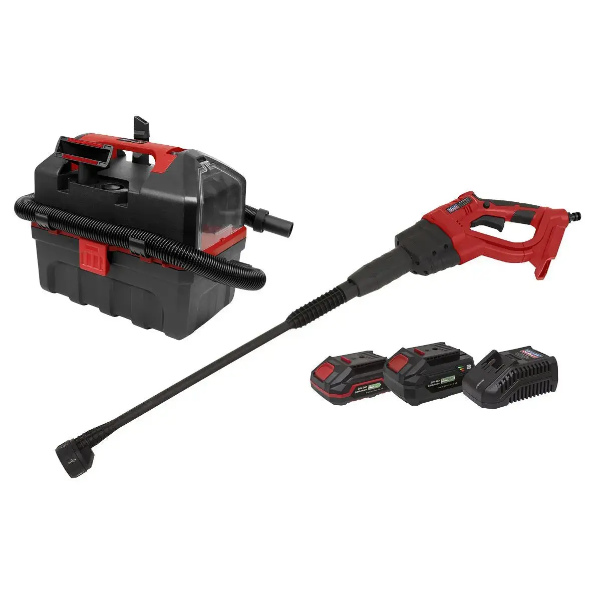 Sealey 2 X 20V Sv20 Series Cordless Car Cleaning Combo Kit - 2 Batteries 1