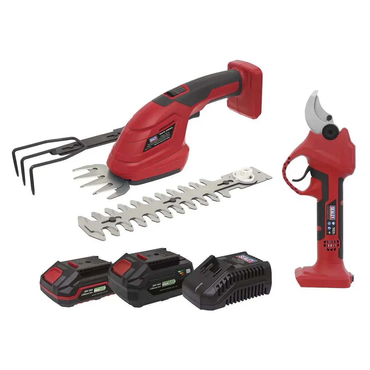 Sealey 2 X 20V Sv20 Series Gardening/Pruning Cleaning Combo Kit 1