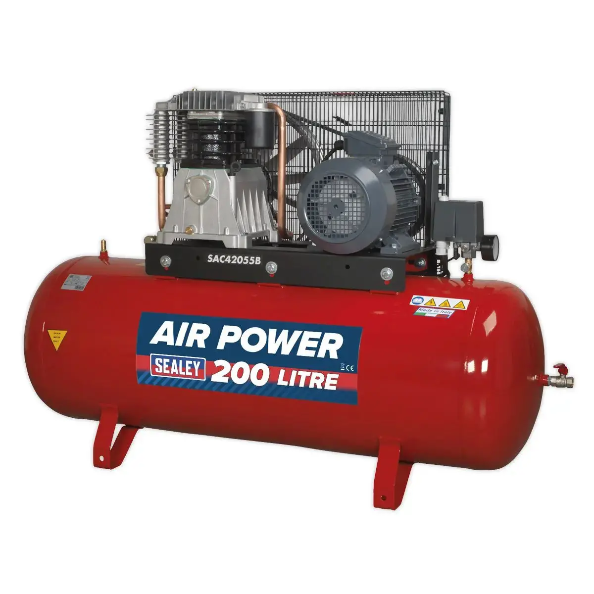 Sealey 200L Belt Drive Air Compressor With Cast Cylinders 5.5Hp 3Ph 2-Stage 1