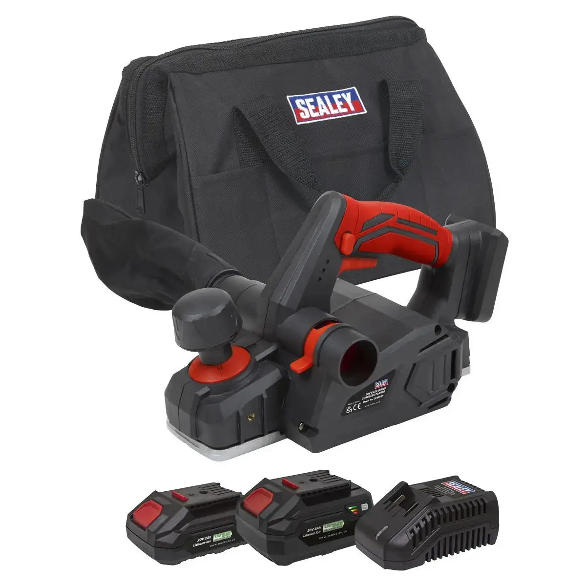 Sealey 20V Sv20 Series Cordless Planer Kit - 2 Batteries 1