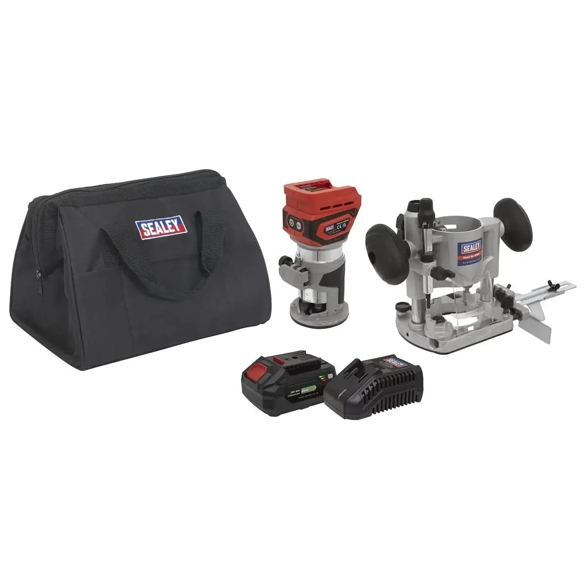 Sealey 20V Sv20 Series Cordless Trimming Router Kit 4Ah - 1 Battery 1