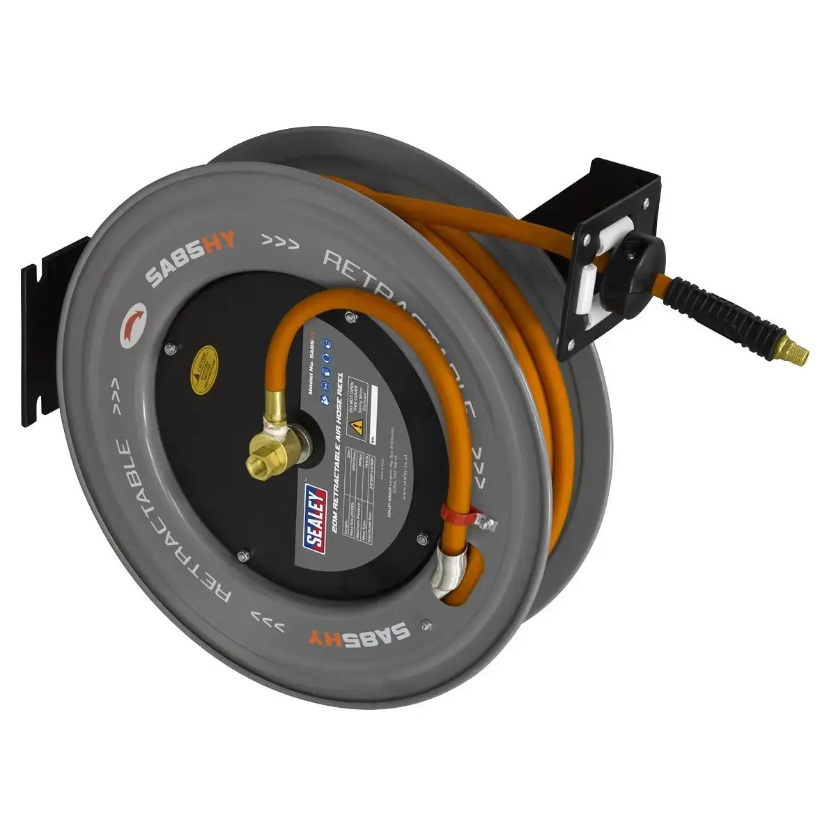 Sealey 20M Retractable High-Visibility Hybrid Air Hose With Steel Reel 10Mm Id 1