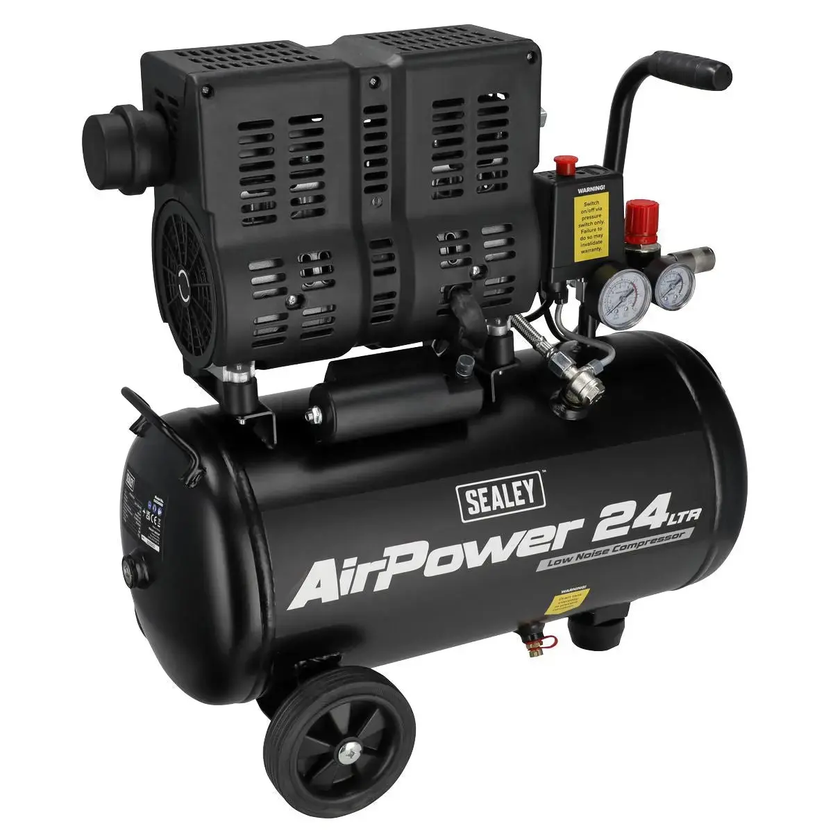 Sealey 24L Low Noise Oil Free Direct Drive Air Compressor 1Hp 1