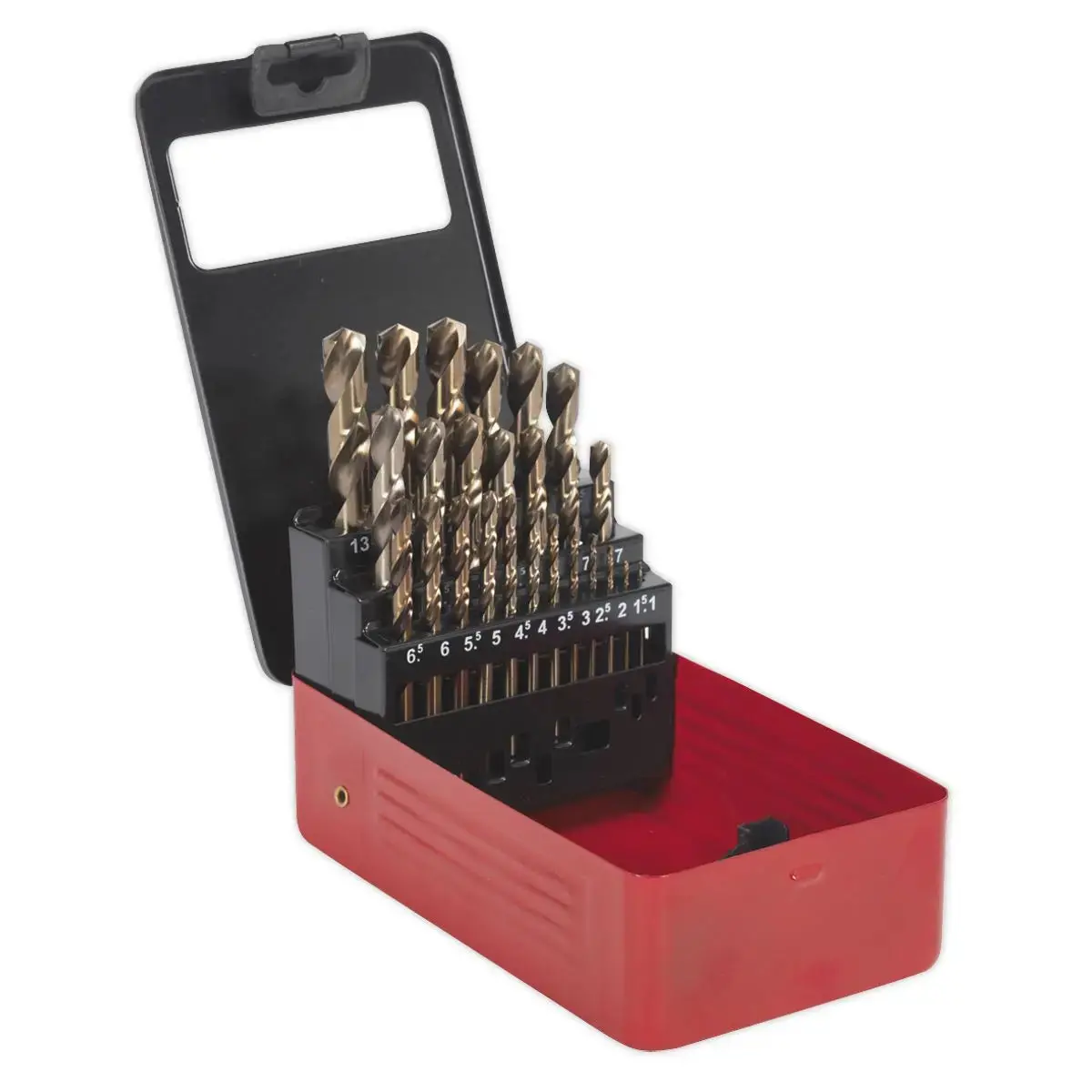 Sealey 25 Piece Hss Cobalt Split Point Fully Ground Drill Bit Set - Metric 1