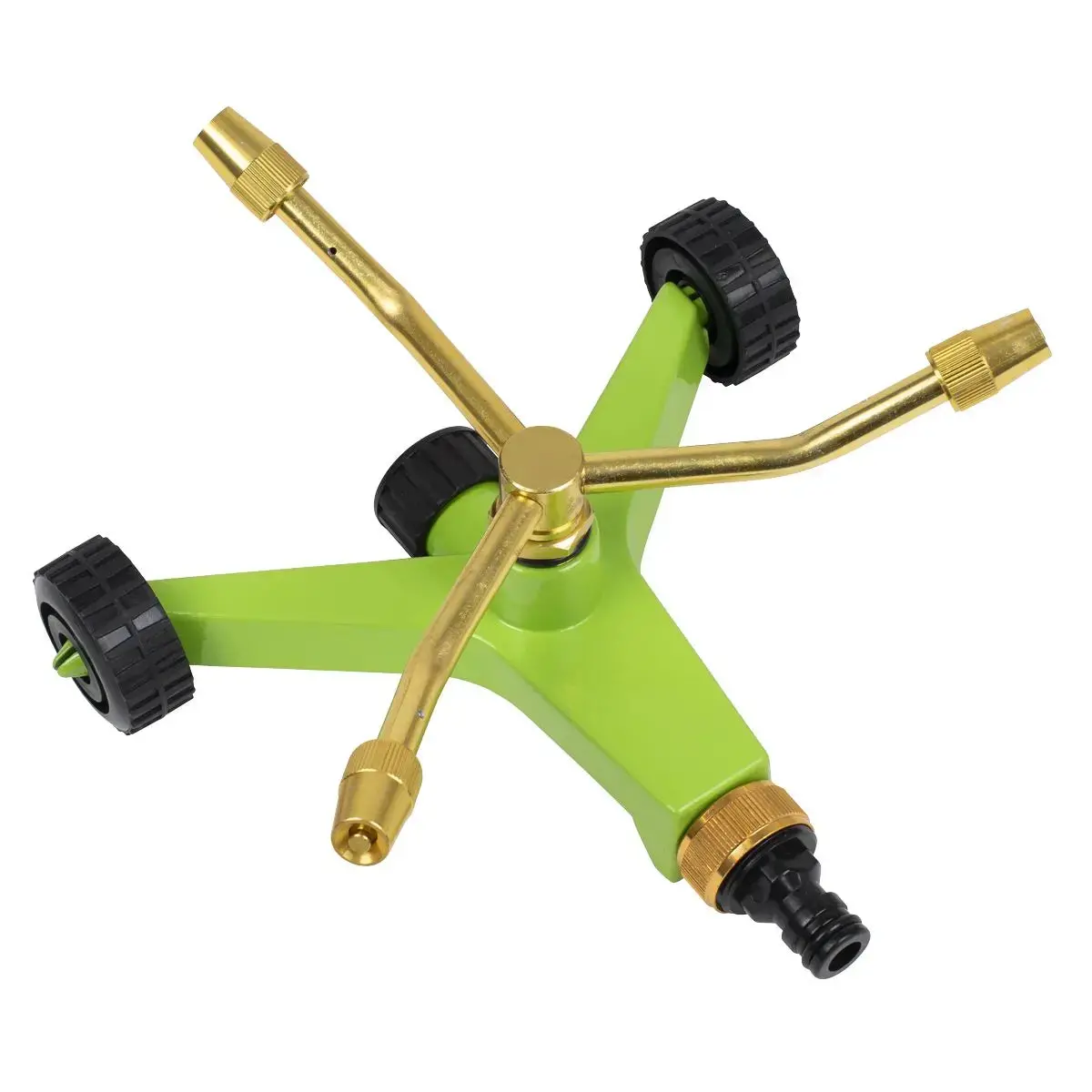 Sealey 3-Arm Brass Sprinkler With Metal Wheeled Base 1