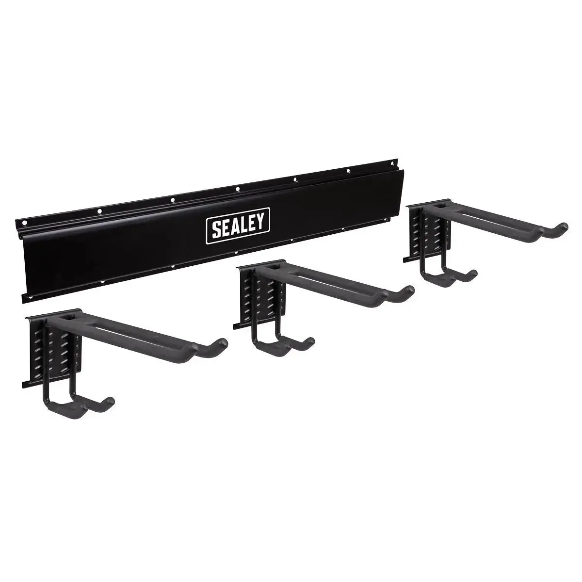 Sealey 3 Dual Hook Storage Rail Wall Mounting 1