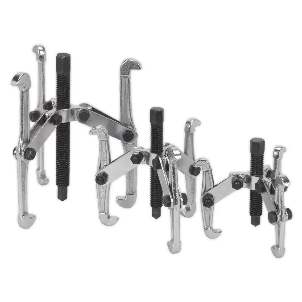 Sealey 3 Piece Triple Leg Gear Bearing Puller Set Removal Tool Kit Car Van 1