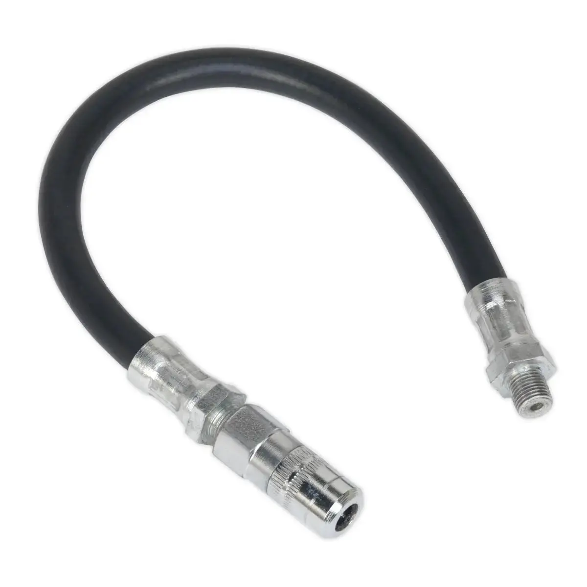 Sealey 300Mm Flexible Rubber Grease Gun Hose With 4 Jaw Connector 1/8" Bsp Gas 1