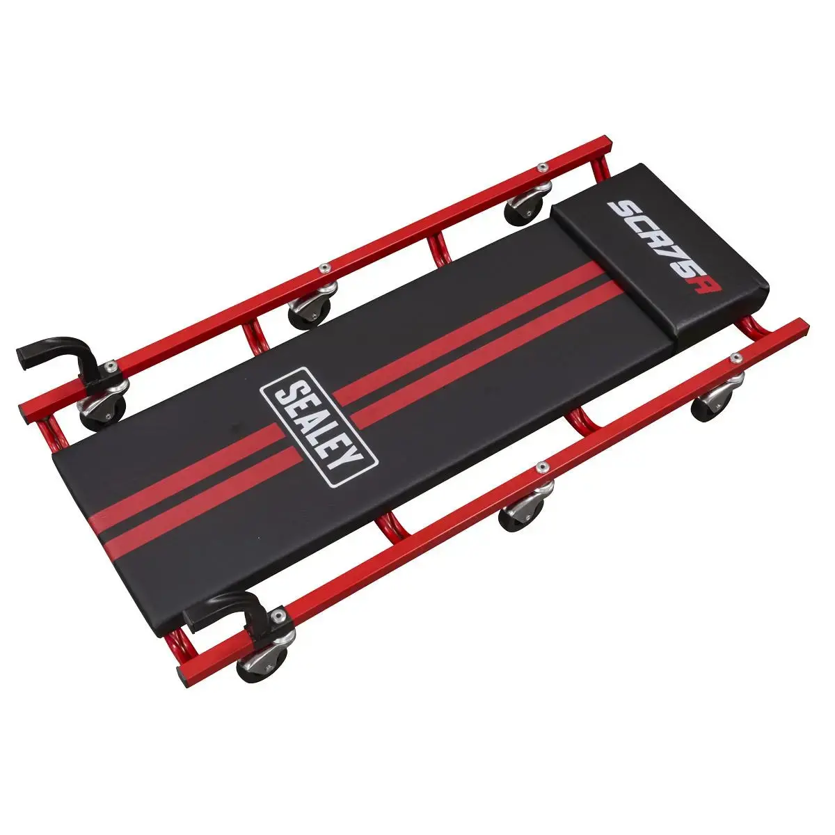 Sealey 36" Deluxe American-Style Creeper With Steel Frame & 6 Wheels - Red 1