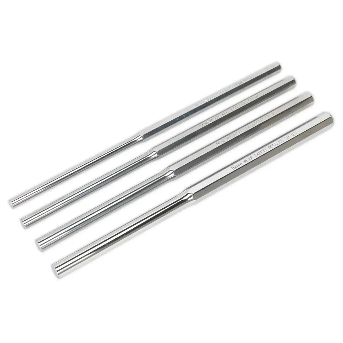 Sealey 4 Piece Extra Long Parallel Pin Punch Set Tool Roll Commercial Industrial 1