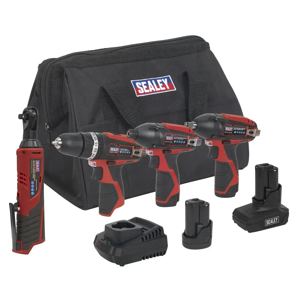 Sealey 4 X 12V Sv12 Series Cordless Power Tool Combo Kit 1