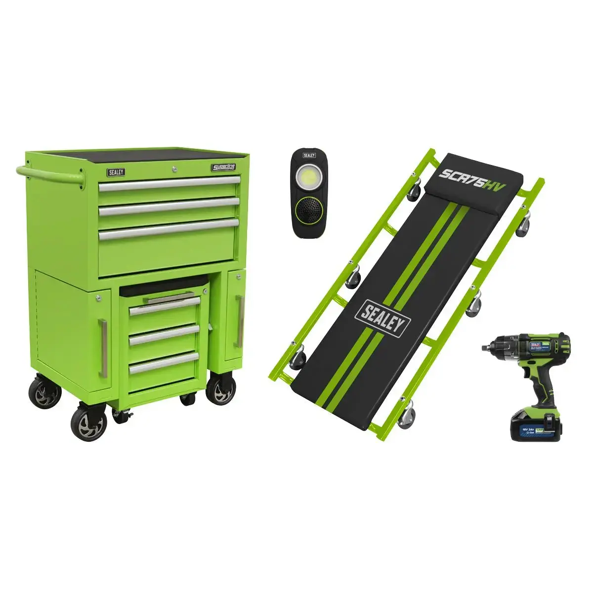 Sealey 4Pc Rollcab & Utility Seat Kit With Creeper 1