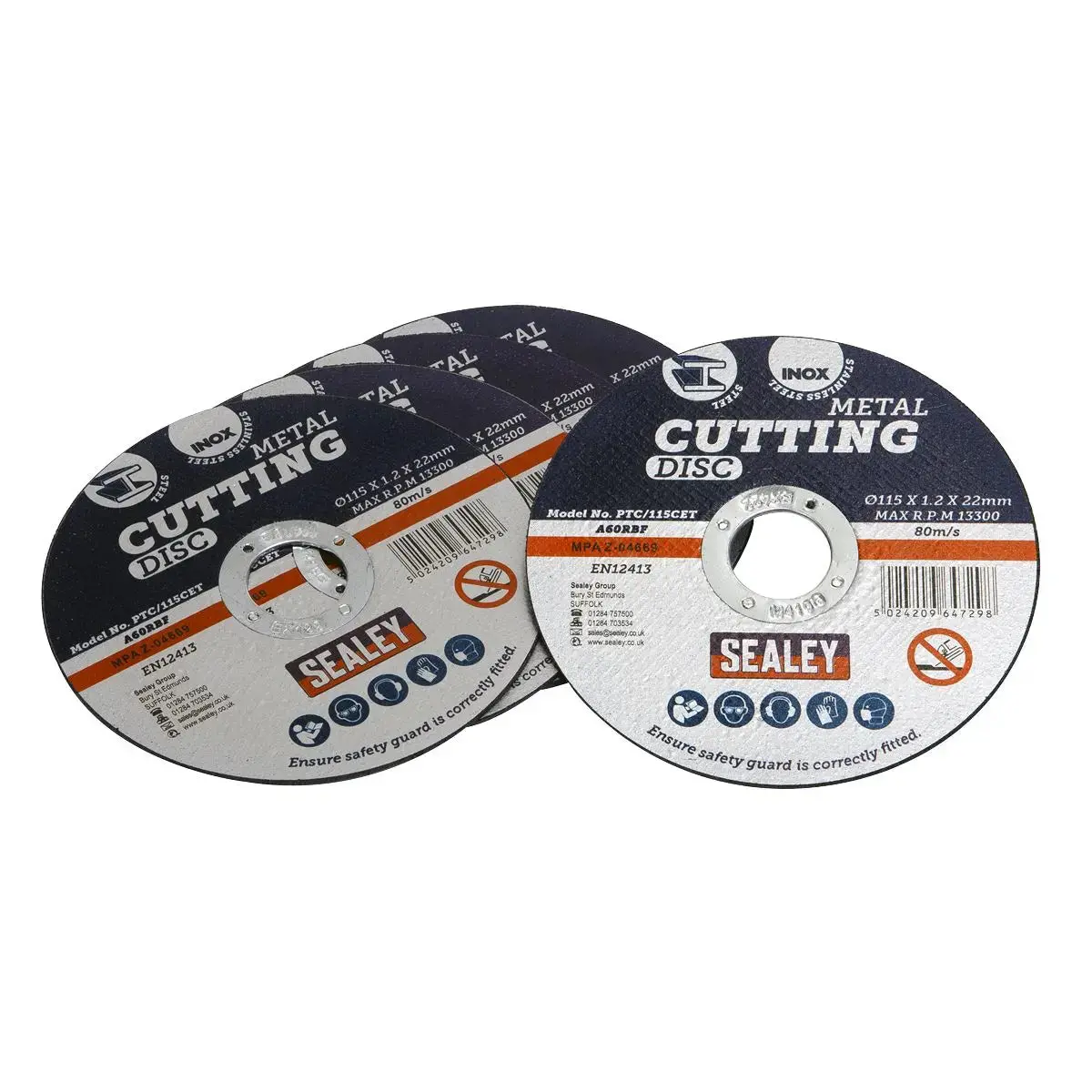 Sealey 5 Piece 115 X 1.2Mm Cutting Disc 22Mm Bore 1