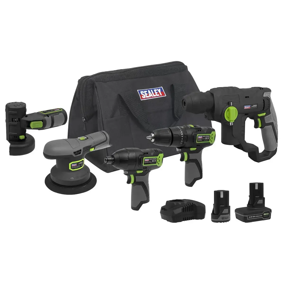 Sealey 5 X 10.8V Sv10.8 Series Cordless Combo Kit - 2 Batteries 1