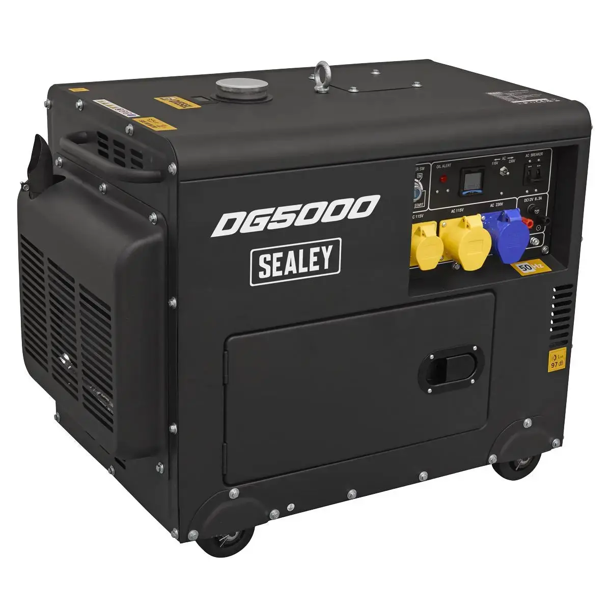 Sealey 5000W Diesel Generator 4-Stroke Engine 110/230V 1